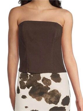 Gianni Bini Brown Denim Strapless Tube Top
